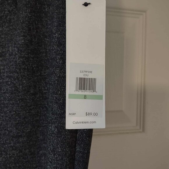Calvin Klein Dark Gray Pull Up Slim Fit Tapered Leg Stretch Suit Pant Women Sz 8 - Picture 2 of 6